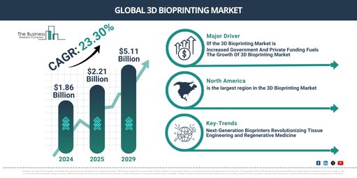 Future Outlook of the Global 3D Bioprinting Market 2025-2034: Size and Growth Rate Predictions