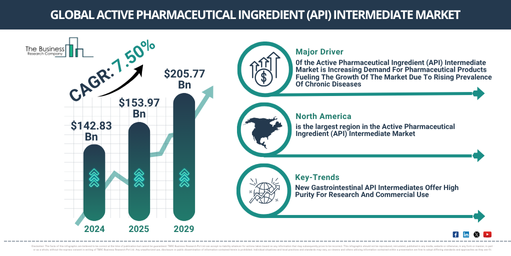 Active Pharmaceutical Ingredient (API) Intermediate Market Projected at $205.77 Billion by 2029 | Strategic Insights and Forecast Data