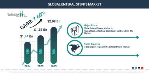 Enteral Stents  Industry Growth Expected to Reach $2.08 Billion by 2029 at a CAGR of 7.6% | Segmentation and Growth Opportunities