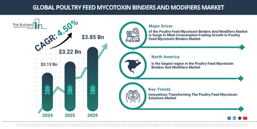 Poultry Feed Mycotoxin Binders And Modifiers Market Forecast Reaching $3.85 Billion by 2029 at 4.5% CAGR